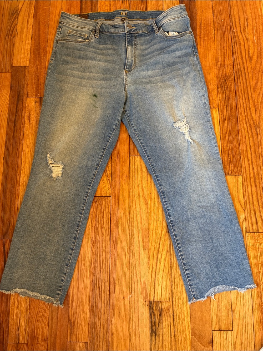 KUT Woman’s High Rise Crop Straight Leg Jeans Size 16